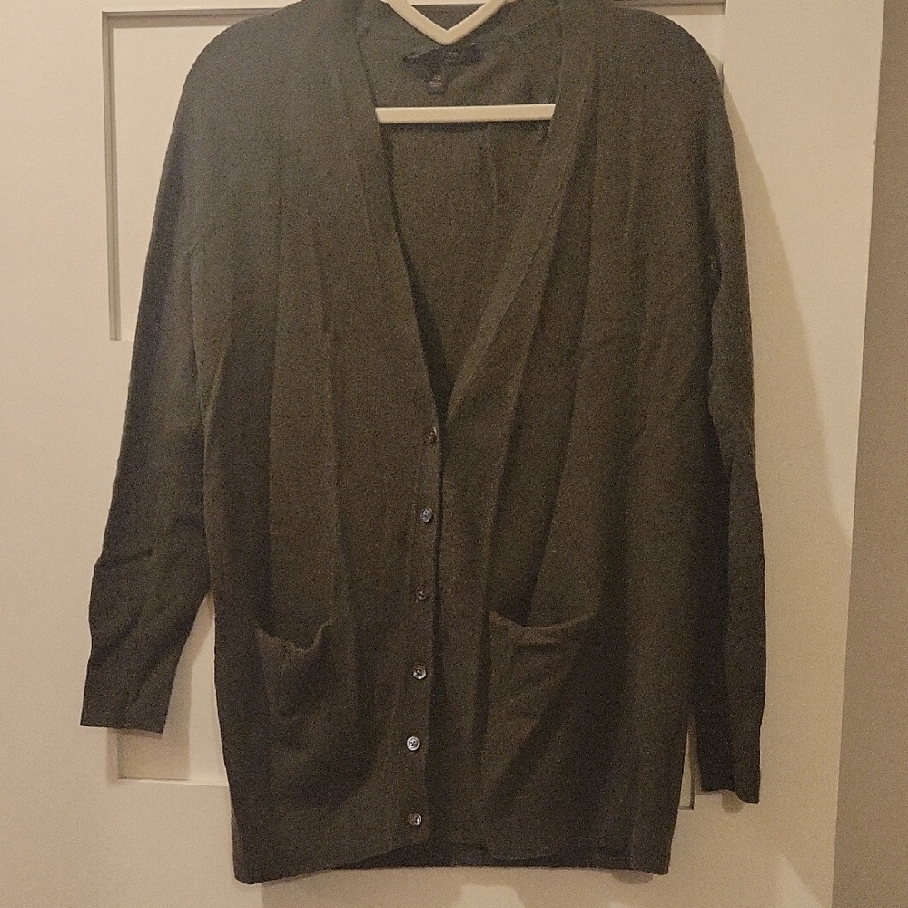 Olive Green Cardigan Sweater